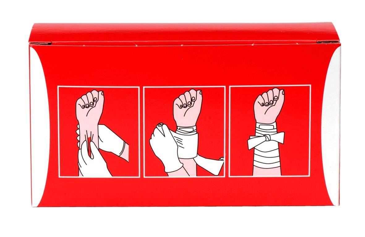 Stort elastiskt tryckförband med kompress 17x17 cm för blödande sår