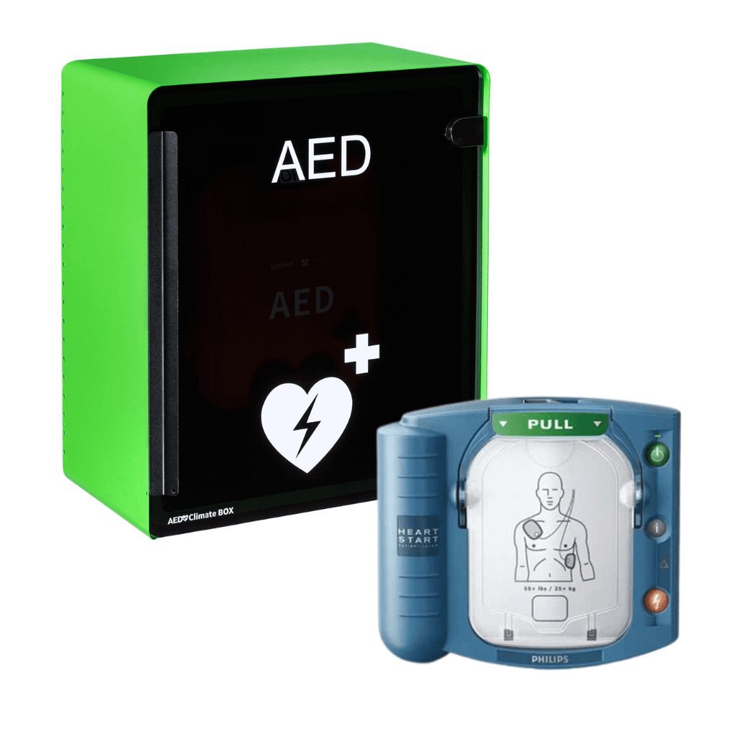 Philips HeartStart HS1 med skåp
