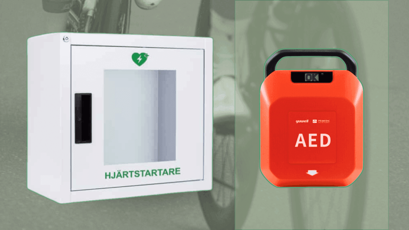 Heartsave y vitt skåp