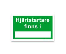 Skylt - Hjärtstartare finns i
