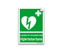 Klisterdekal - Lokalen är utrustad med hjärtstartare