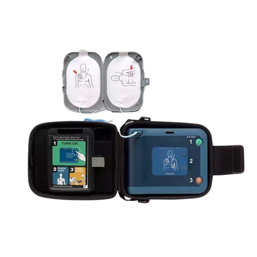 Philips FRx hjärtstartare med elektroder öppen