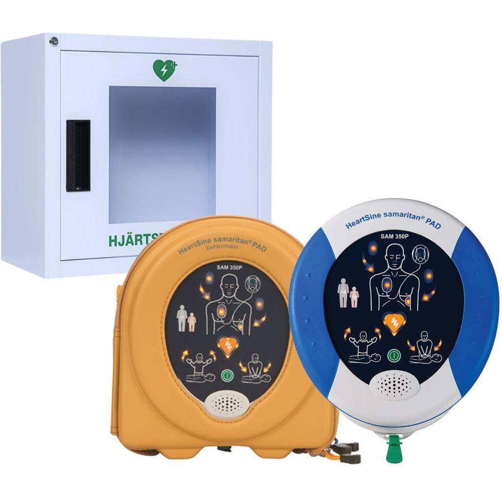 Samaritan PAD 350p med väska och larmat inomhusskåp(vitt)