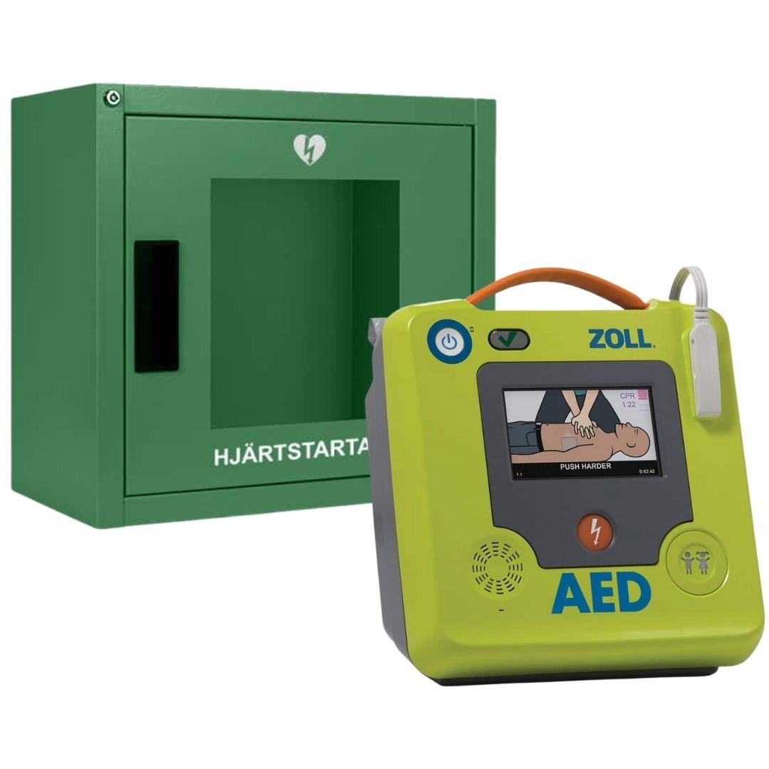 Zoll AED 3 med larmat inomhusskåp (grönt)