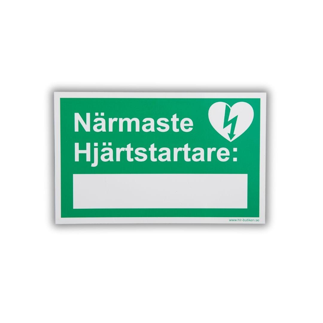 Skylt - närmaste hjärtstartare