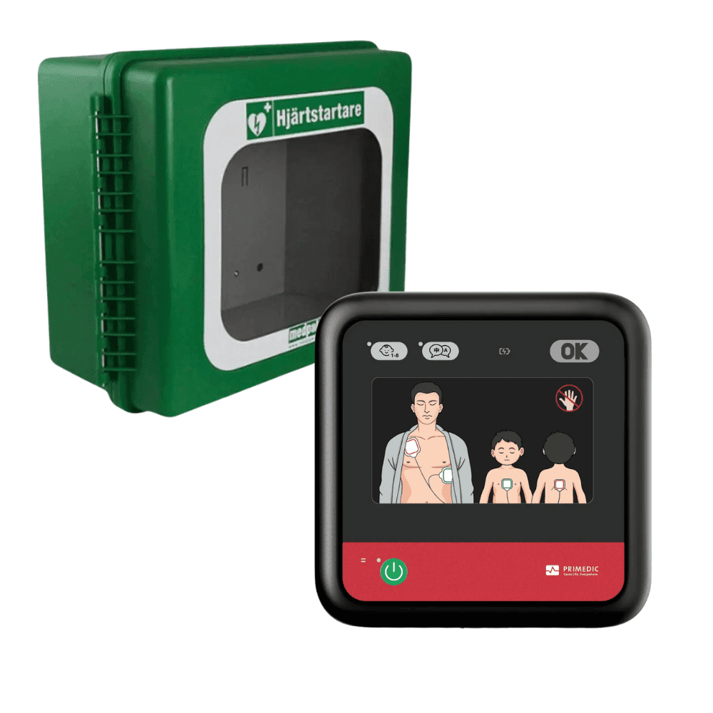 Heartsave myPAD Go med Polar väggskåp