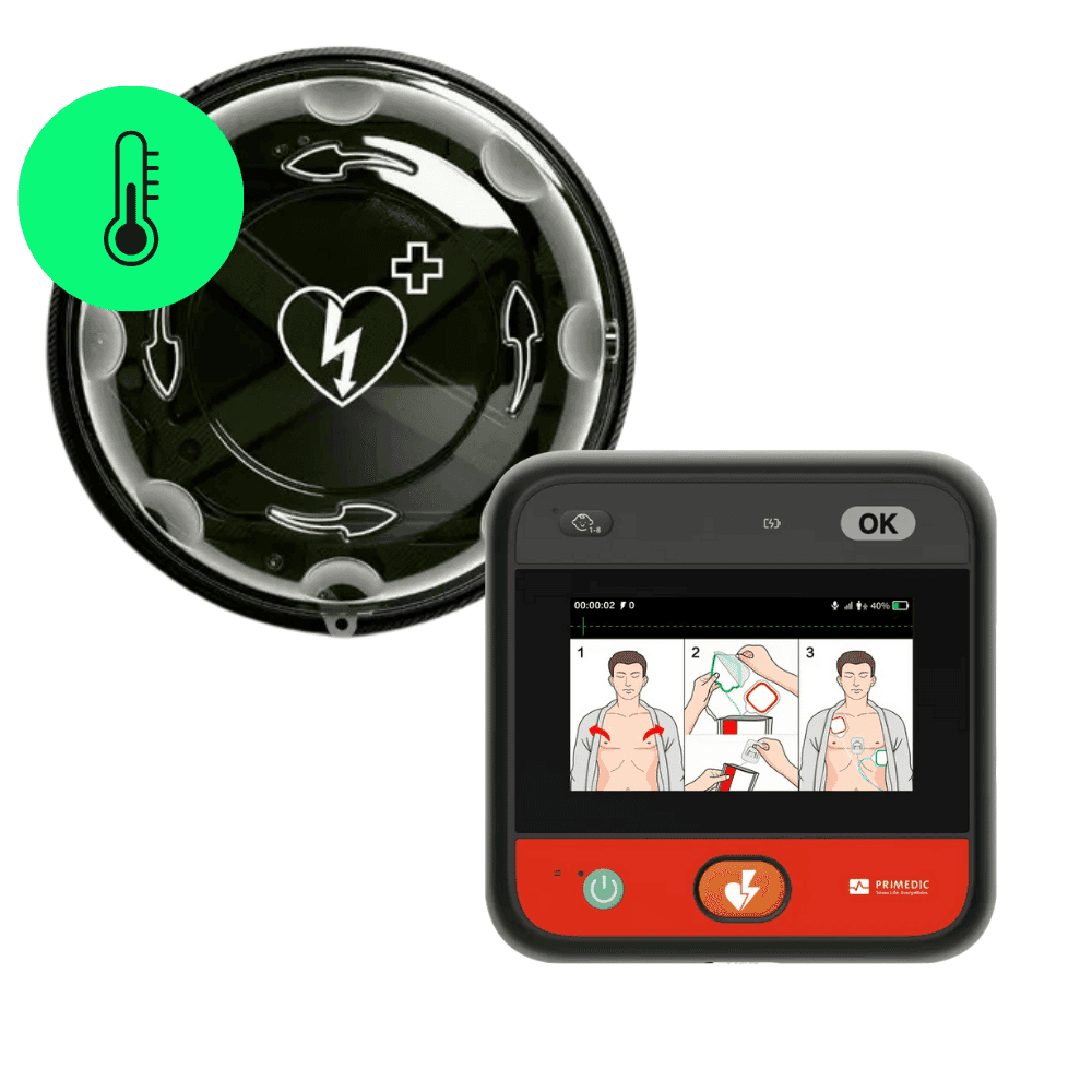 Heartsave myPAD Standard med Rotaid Solid Plus värmeskåp