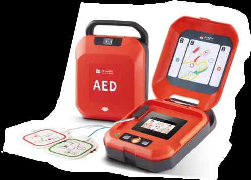 Heartsave y med skärm och elektroder