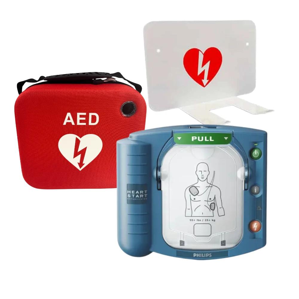 Hjärtstartare med bärväska och väggfäste