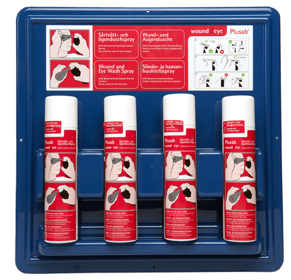 Väggstation för 4 st ögondusch sprayflaska