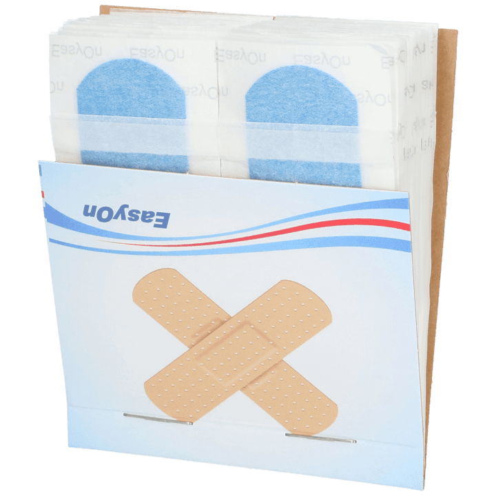 Blå detektbar plåster, lätta att hitta, identifieras med metalldetektor