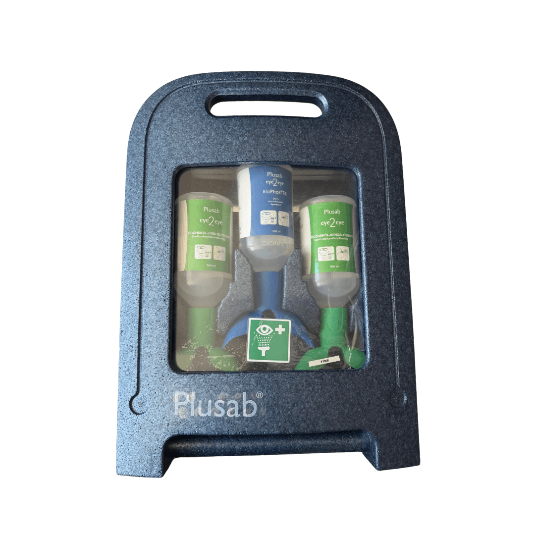 En station för ögonduschar, stängd