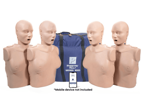 Prestan HLR-docka vuxen kvinna i 4-pack för utbildning och träning inom hjärt-lungräddning och första hjälpen hos HLR Konsulten.