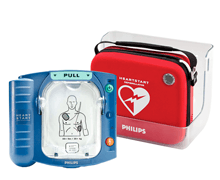 Philips HeartStart HS1 med väska och väggfäste