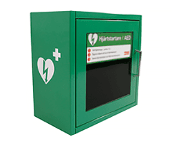 Samaritan PAD 500p med väska och larmat inomhusskåp(grönt)